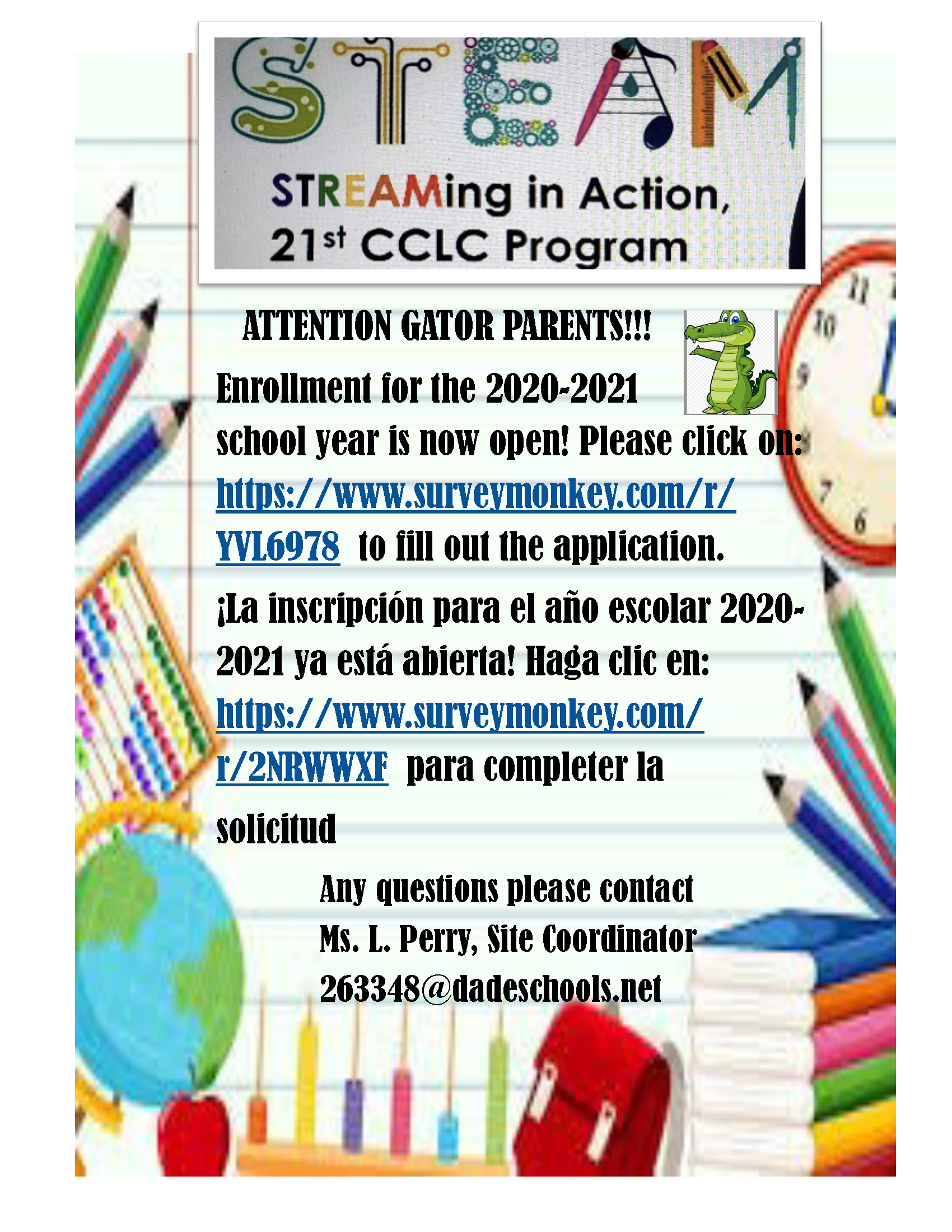 21st CCLC Program registration flyer