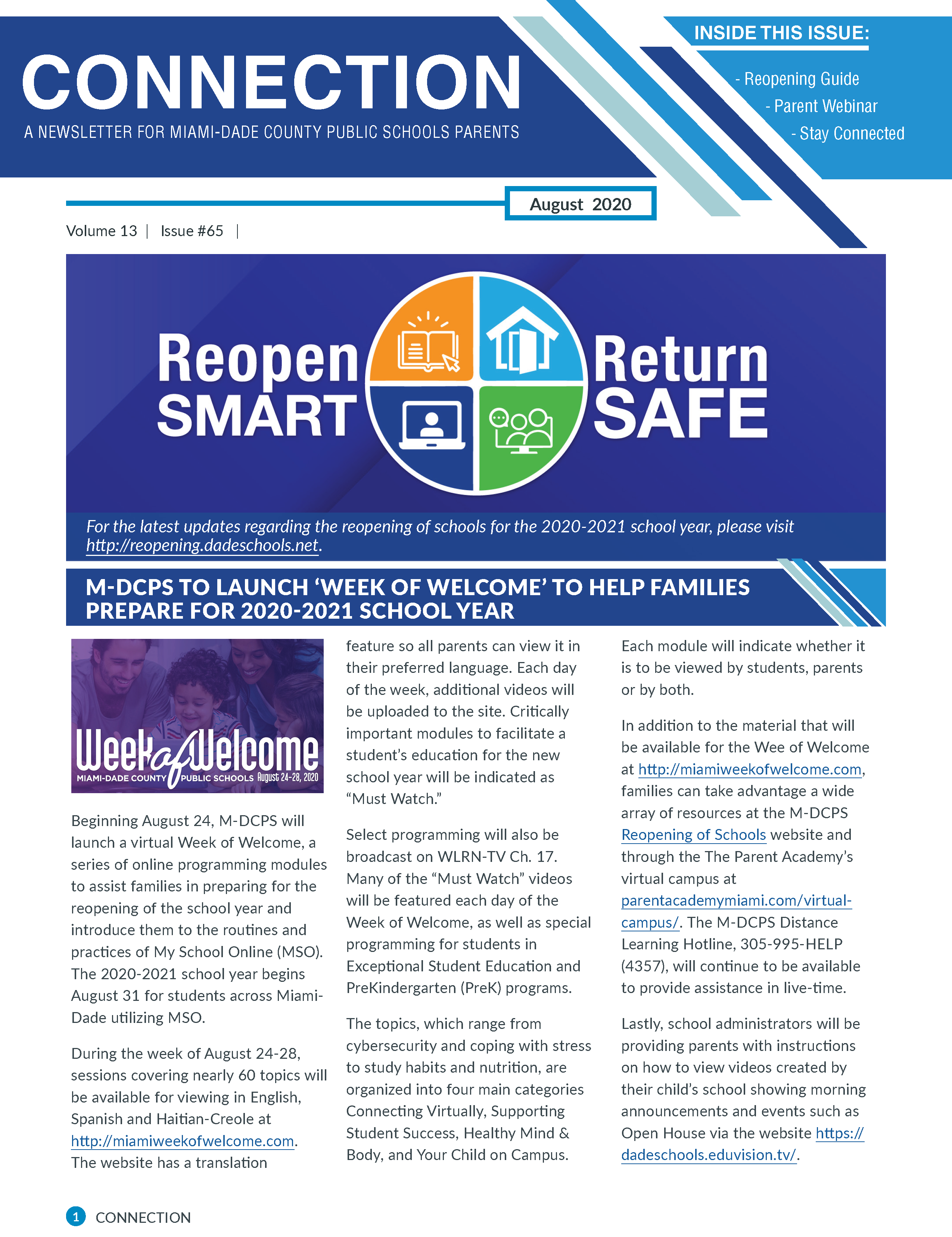 Page 1 of newsletter
