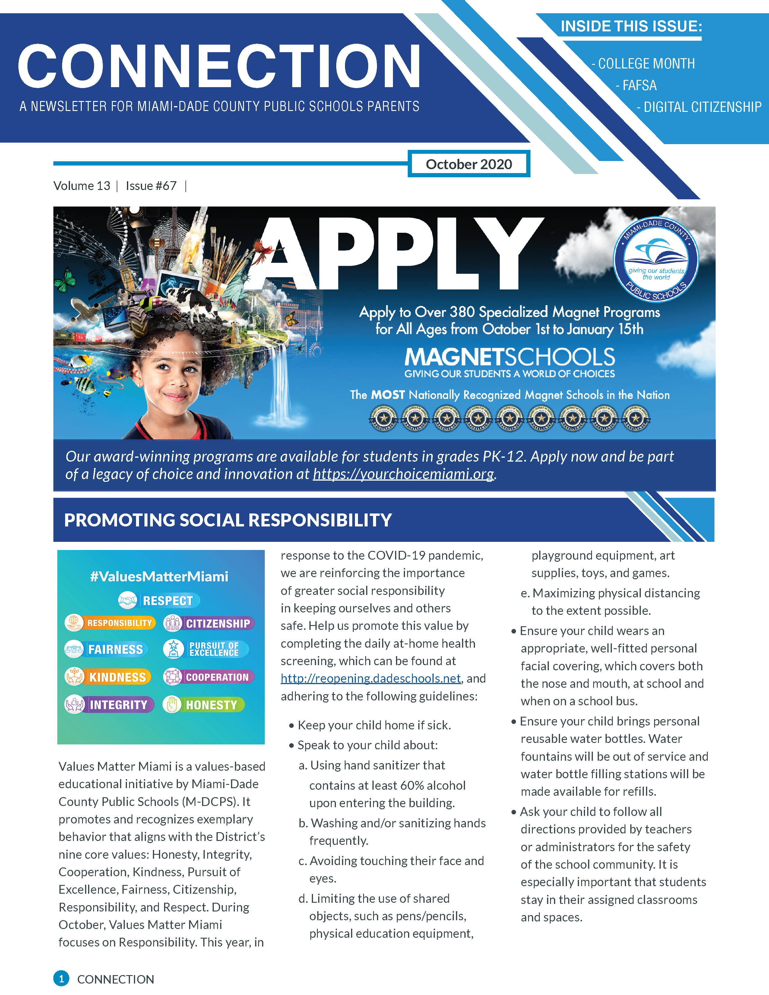 Page 1 of newsletter