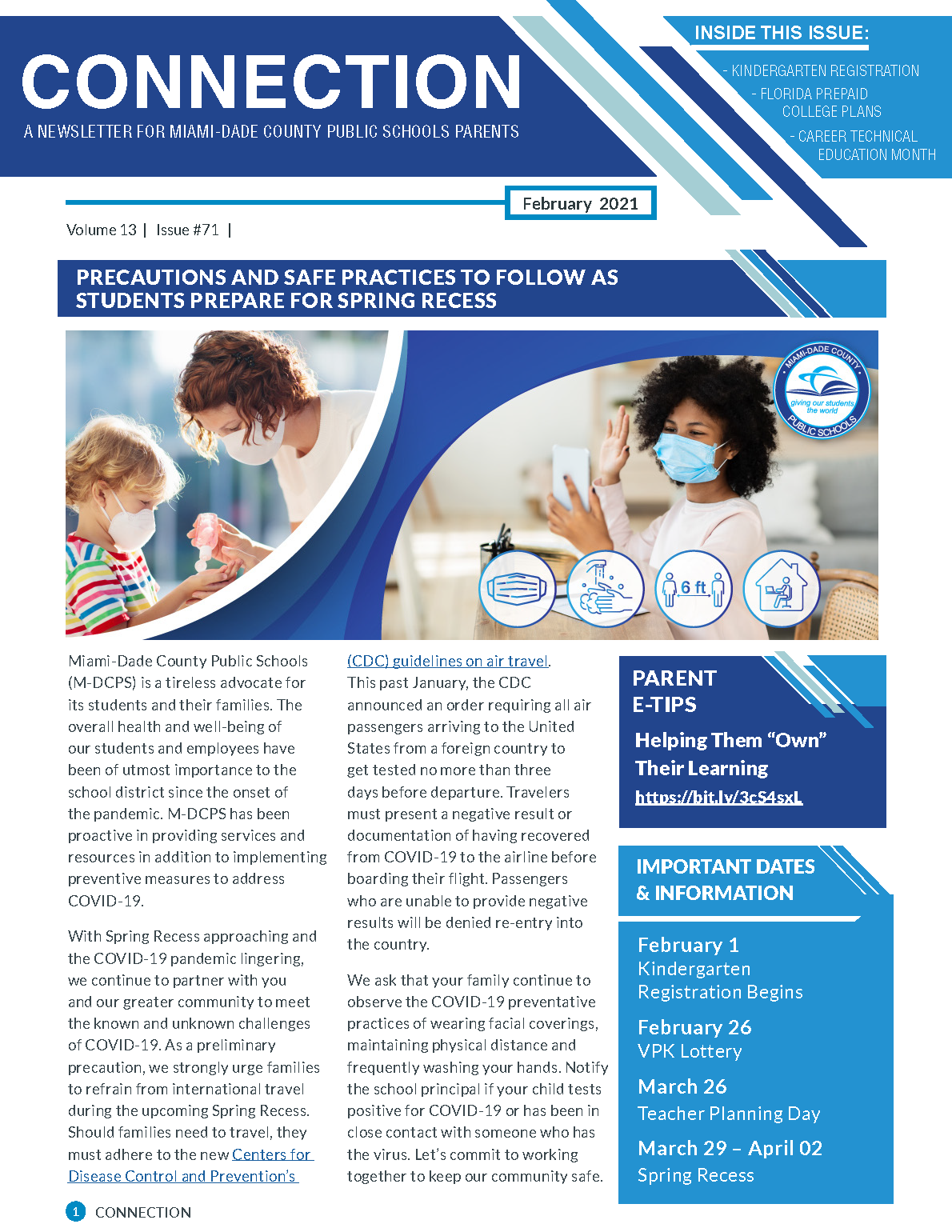 page 1 of newsletter